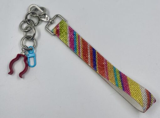 Rainbow sparkle on white strap